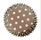 60 Cápsulas Cupcake Castanho Bolinhas PME