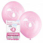 8 Balões Rosa Baby Shower