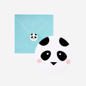 8 Convites Mini Panda