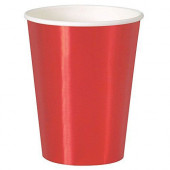 8 Copos de Papel - Vermelho Metalizado