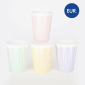 8 Copos Papel Cores Pastel Eco Friendly