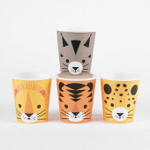 8 Copos Papel Mini Felinos