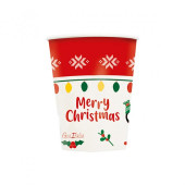 8 Copos Papel Natal Christmas Friends 250ml