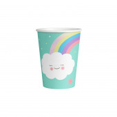 8 Copos Papel Rainbow & Cloud 250ml