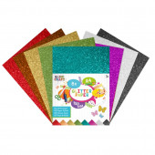 8 Folhas Glitter Coloridas A4 150 Grs