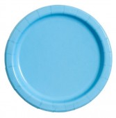 8 Pratos Azul claro redondos 17cm