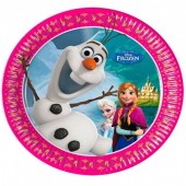 8 Pratos festa Frozen Olaf 20 cm