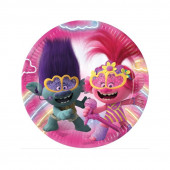 8 Pratos Festa Trolls World Tour 23cm