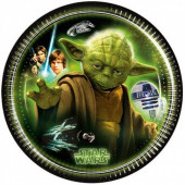 8 Pratos festa Yoda Star Wars 20 cm