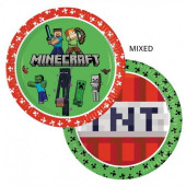 8 Pratos Minecraft Party 23cm