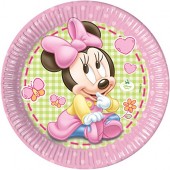 8 Pratos Minnie Bebé 23cm