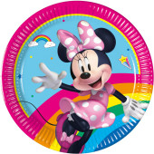 8 Pratos Minnie Rainbow Make Me Smile 20cm