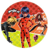 8 Pratos Miraculous Ladybug 23cm