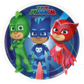 8 Pratos PJ Masks Azul 23cm