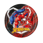 8 Pratos Spiderman World of Webs 20cm