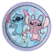 8 Pratos Stitch Angel Cute 23cm
