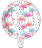 8 Pratos Tropical Flamingo 23cm