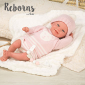 Arias Reborn 40cm Adriana Rosa com Manta