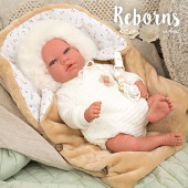 Arias Reborn 40cm Alejandra Bege com Saco de Dormir