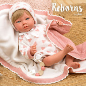 Arias Reborn 40cm Cristina Rosa com Manta