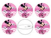 Autocolantes Personalizados Minnie Pink Ø6cm - 6 und