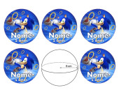 Autocolantes Personalizados Sonic Ø6cm - 6 und