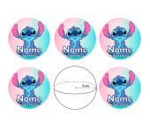 Autocolantes Personalizados Stitch Ø6cm - 6 und