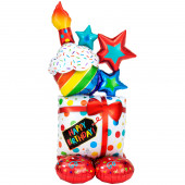 Balão AirLoonz Stacked Birthday Icons 134cm