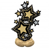 Balão AirLoonz Star Cluster Black and Gold 149cm