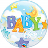 Balão Bubble Baby Boy Moon & Stars