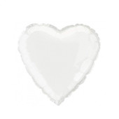 Balão Coração Foil Branco 46cm
