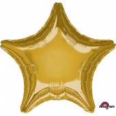 Balão Estrela Metalizado Dourado 45cm