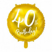 Balão Foil 40th Birthday 45cm