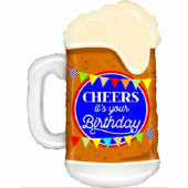 Balão Foil Cheers it´s your Birthday Cerveja 86cm