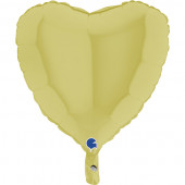 Balão Foil Coração Amarelo Pastel