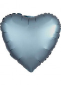 Balão Foil Coração Azul Aço Acetinado 43cm
