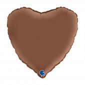 Balão Foil Coração Castanho Chocolate 46cm