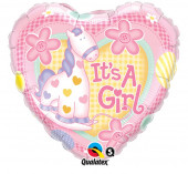 Balão Foil Coração Its a Girl Ponéi 46cm