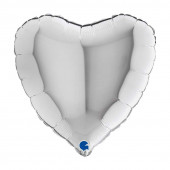 Balão Foil Coração Prateado 46cm