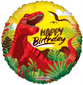 Balão Foil Dinossauro Happy Birthday 45cm