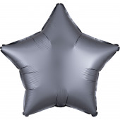 Balão Foil Estrela Cinza Grafite Acetinado 48cm