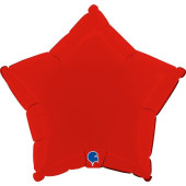 Balão Foil Estrela Matte Vermelho 46cm