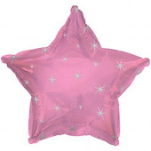 Balão Foil Estrela Sparkle Rosa Claro
