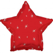 Balão Foil  Estrela Sparkle Vermelho