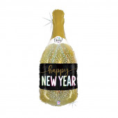 Balão Foil Garrafa Champanhe Happy New Year 91cm
