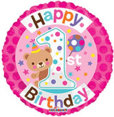 Balão Foil Happy 1st Birthday 18"