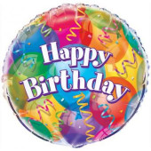 Balão Foil Happy Birthday Balloons 46cm