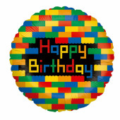 Balão Foil Happy Birthday Blocks 46cm