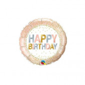 Balão Foil Happy Birthday Bolinhas 46cm