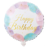 Balão Foil Happy Birthday Colorido 45cm